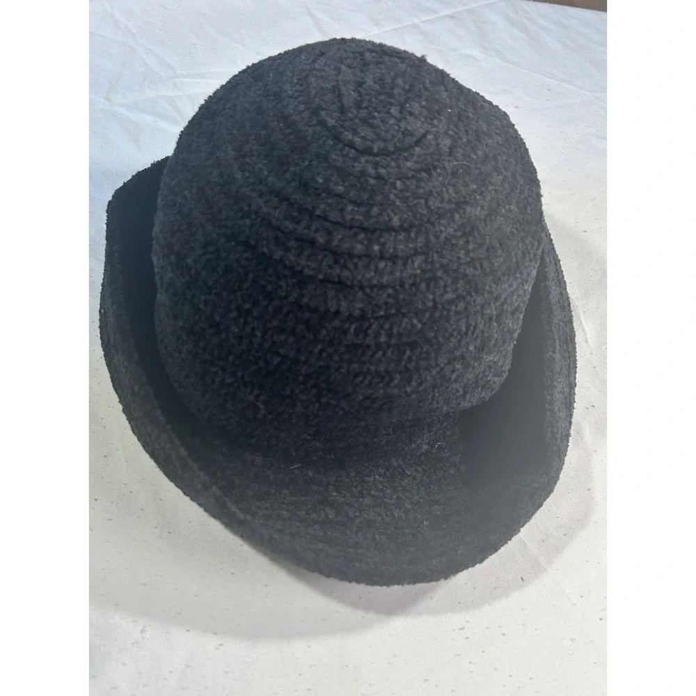 Betmar New York Black Chenille Boucle Bucket Hat Women Style 627